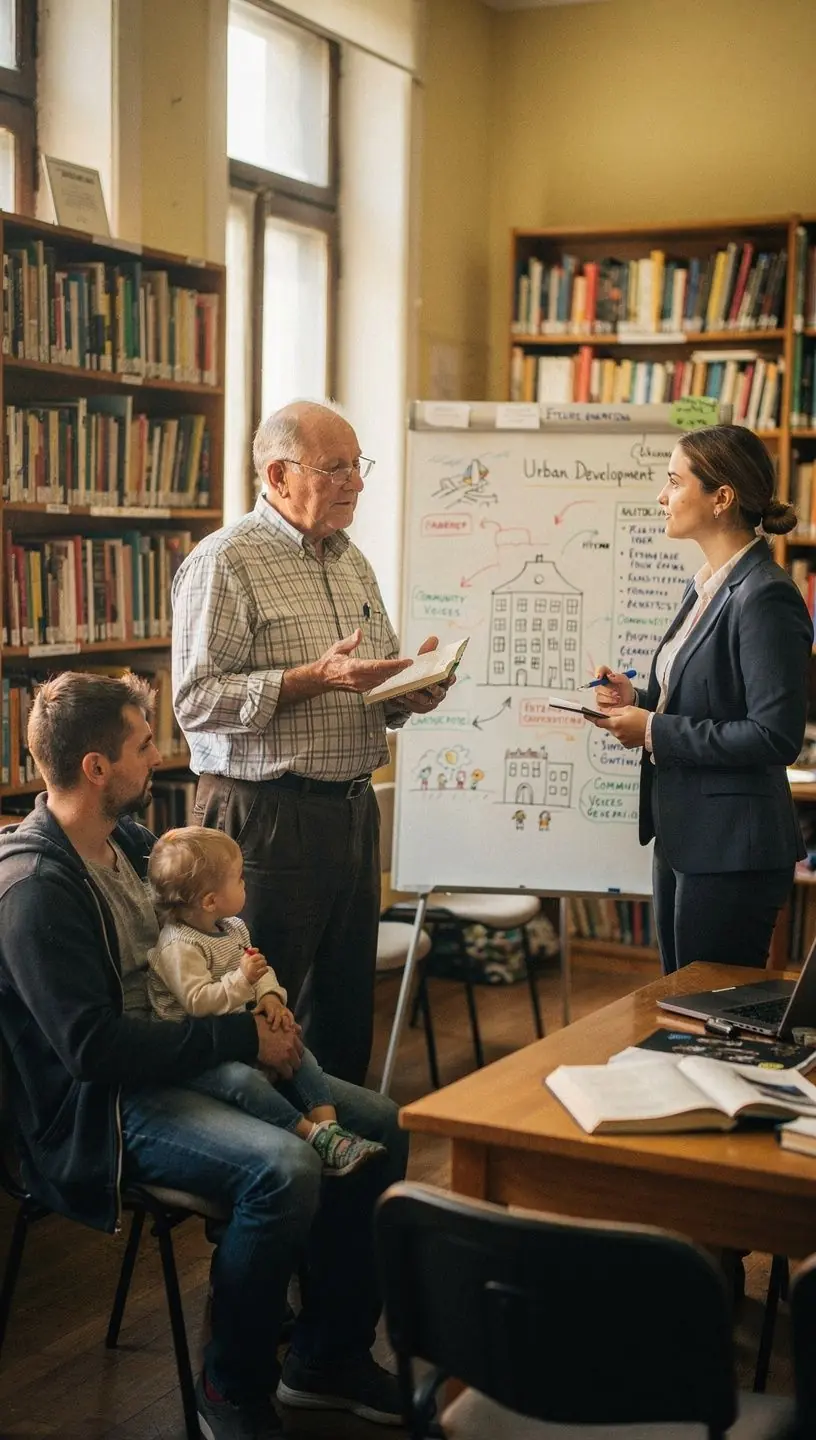 Plan detaliat afișat pe un laptop care ilustrează pași concreți pentru rezolvarea unor situații locale.